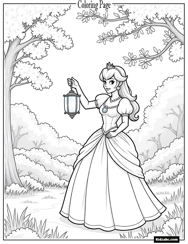Princess Peach lighting sky lantern