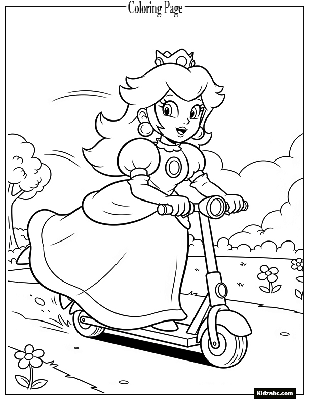 Princess Peach on a scooter ride