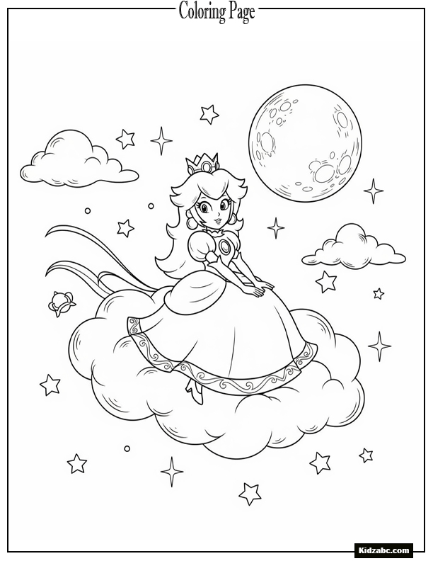 Princess Peach on moonlight journey