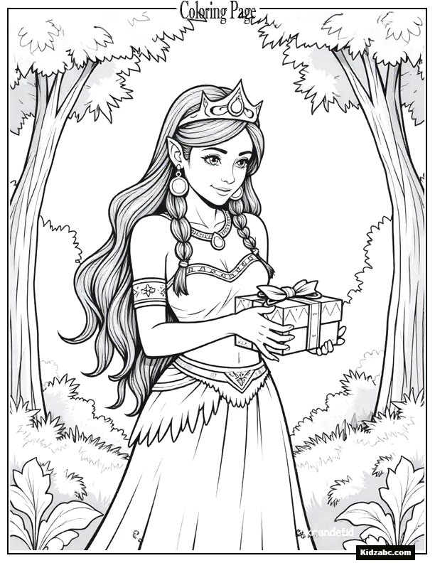 Princess Peach opening a gift box