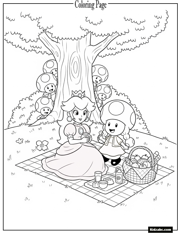 Princess Peach picnic with Toadette