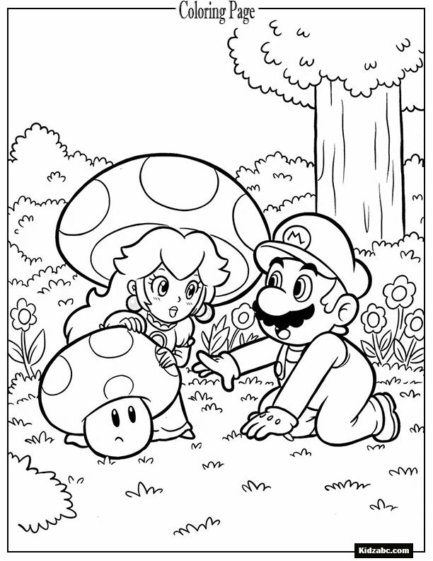 Princess Peach playing hide and seek with Mario