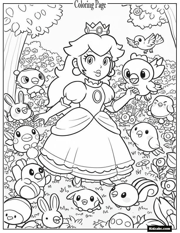 Princess Peach saving animals