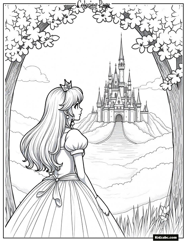 Princess Peach under cherry blossoms