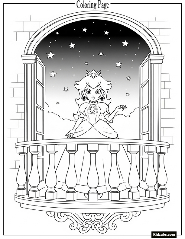 Princess Peach under the stars, balcony scene