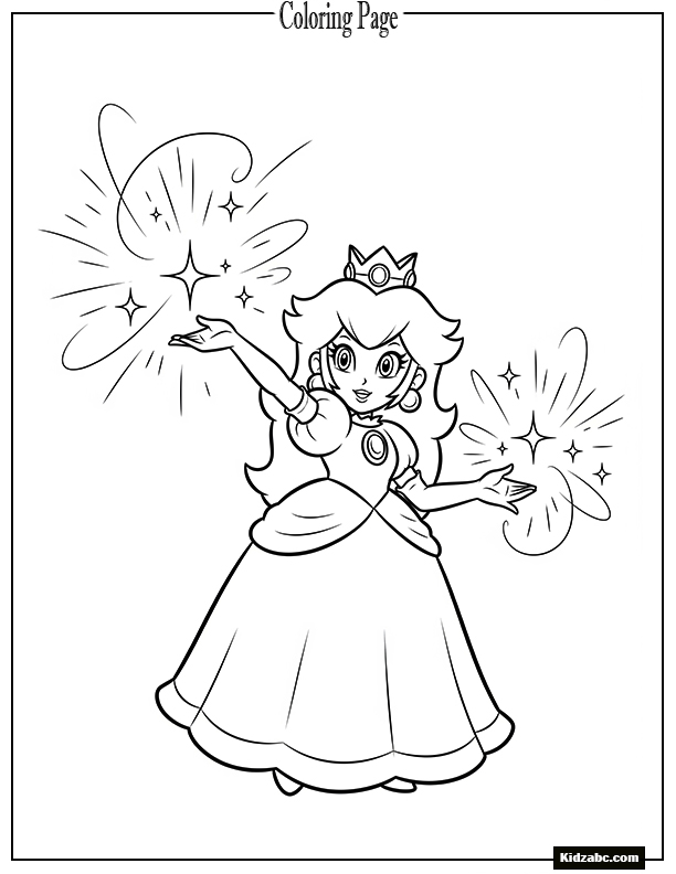 Princess Peach using magic sparkles