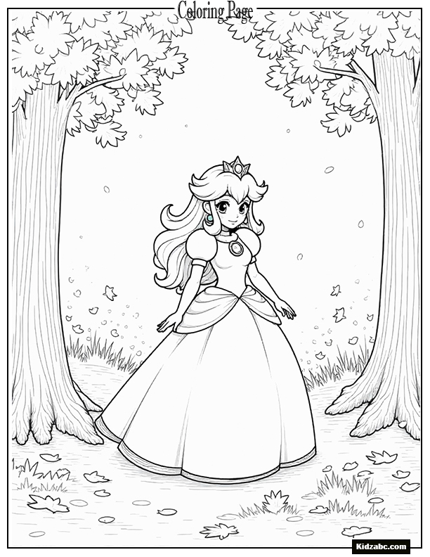 Princess Peach with autumn leaves