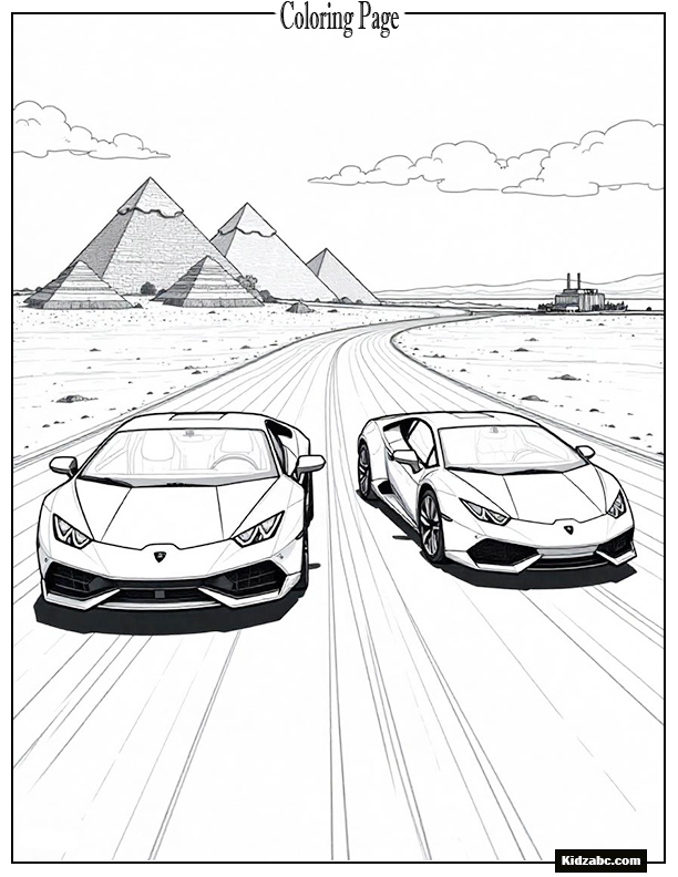 Racing two Lamborghinis on a split road—desert vs ice
