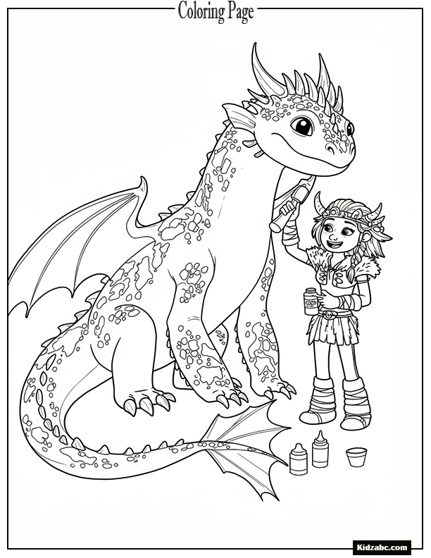 Ruffnut giving her dragon a makeover