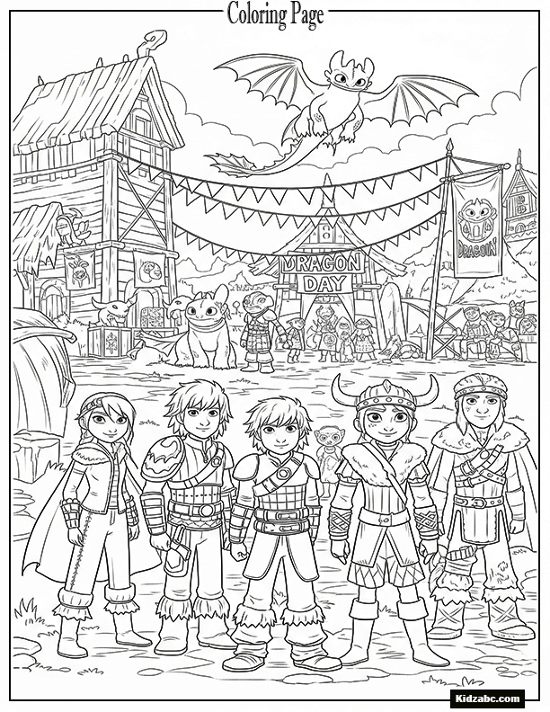 The gang preparing for Dragon Day Celebration in Berk
