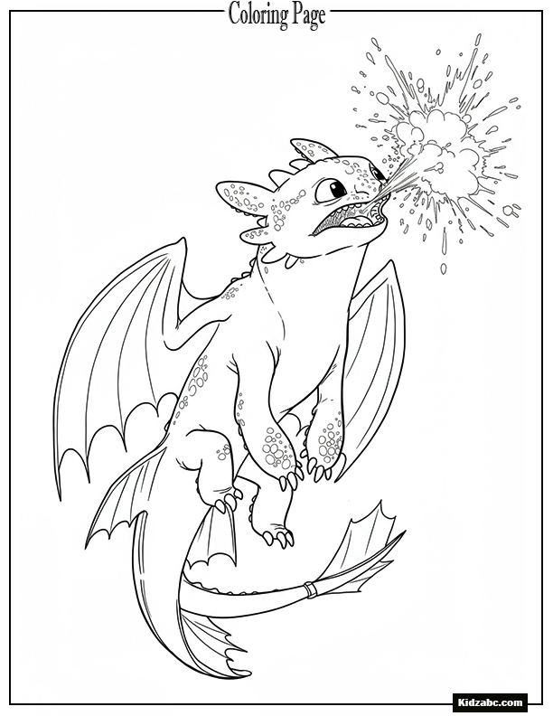 Toothless sneezing and accidentally shooting sparks