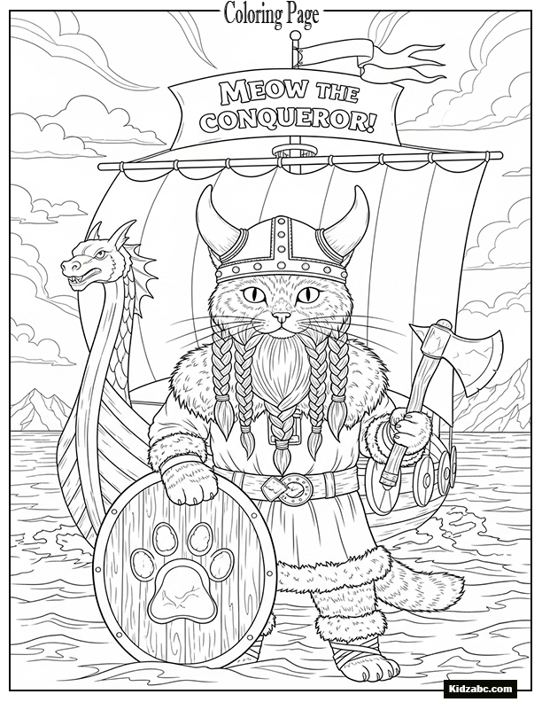 A Viking cat on a boat