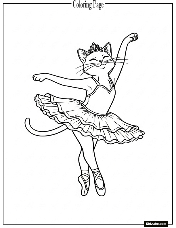 A ballerina cat in mid-twirl