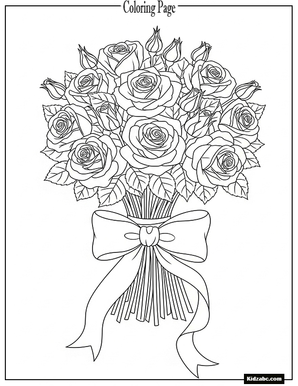 A bouquet of roses wrapped in a ribbon, ready for gifting