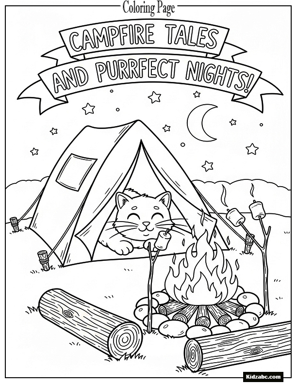 A cat camping under a tent