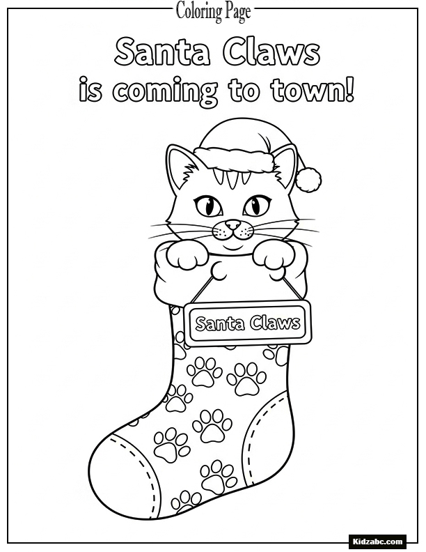 A cat inside a Christmas stocking