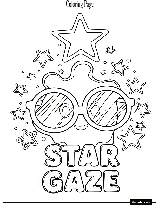 A cool cartoon blob wears sunglasses to go star gazing