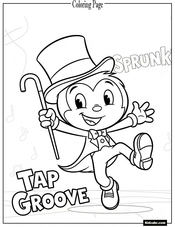 A dapper character in a top hat does a tap dance
