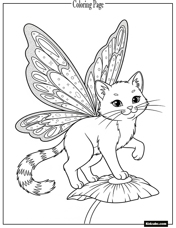 A fairy cat with glittering wings