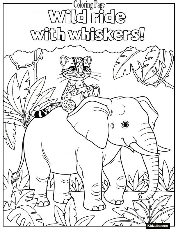 A jungle cat riding an elephant