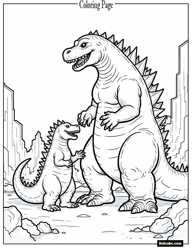 A monster family reunion with baby, mom, and dad Godzilla