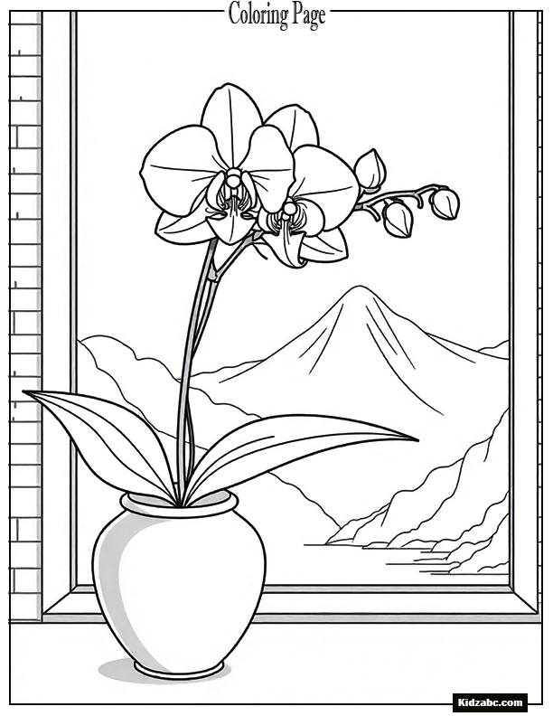 A single elegant orchid in a Japanese-style vase