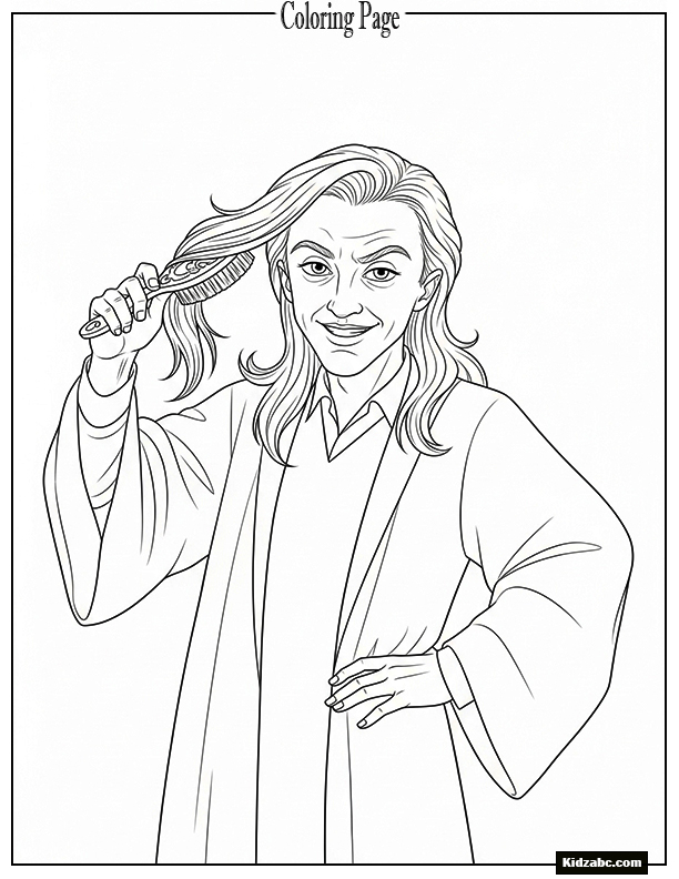 Funny Lucius Malfoy brushing his hair with a smug grin