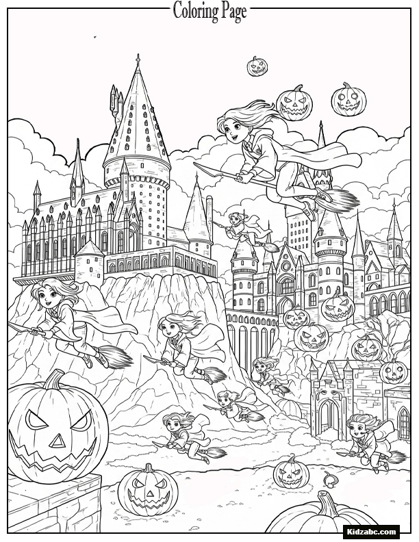 Halloween at Hogwarts with pumpkin