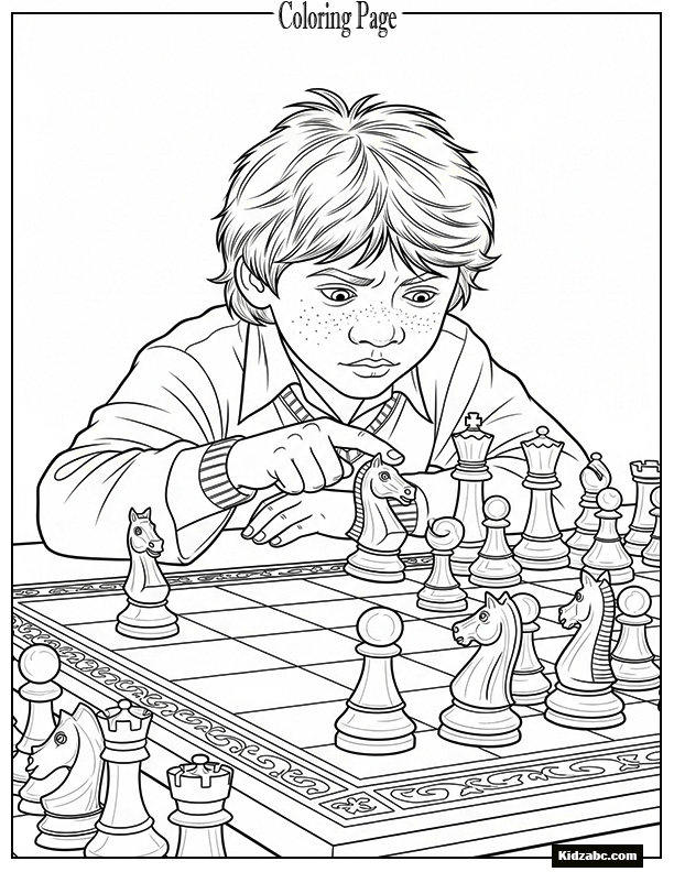 Ron Weasley sitting at a giant wizard's chessboard