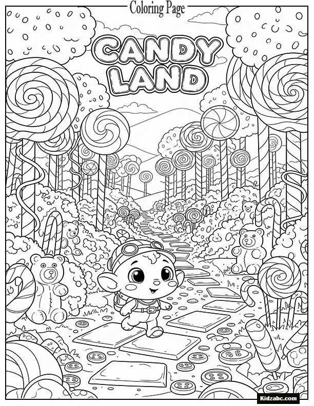 Sprunki exploring a candy forest with lollipop trees