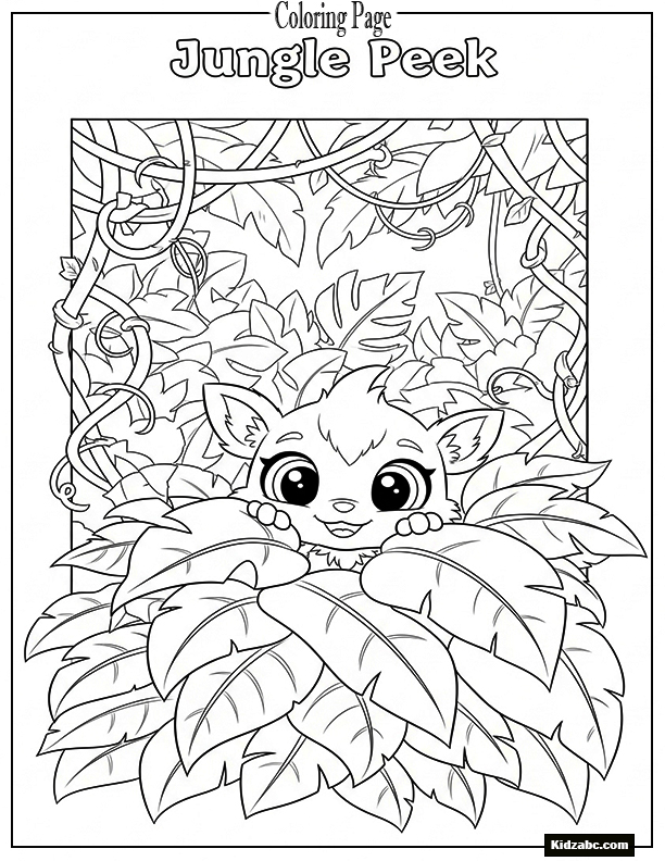 Sprunki in leafy vines, peeking from behind foliage