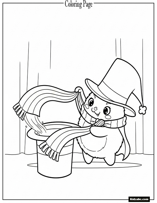 Sprunki magician pulling a rainbow scarf from a hat,