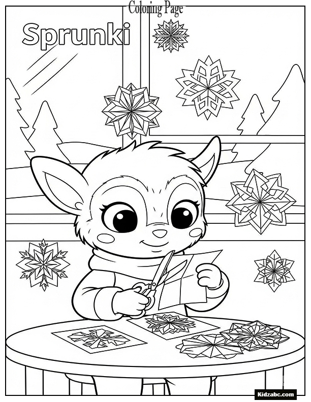 Sprunki making paper snowflakes