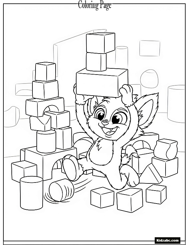 Sprunki playing with building blocks