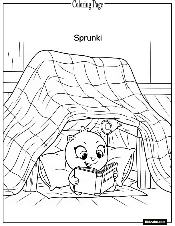 Sprunki reading under a blanket fort