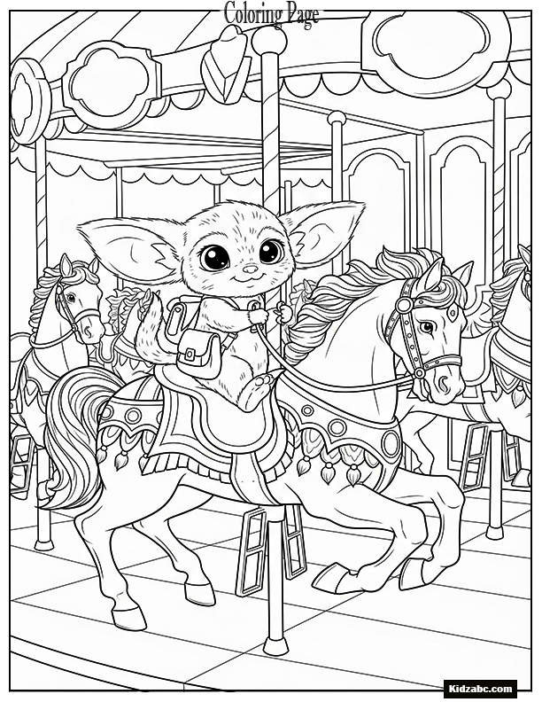 Sprunki riding a carousel horse