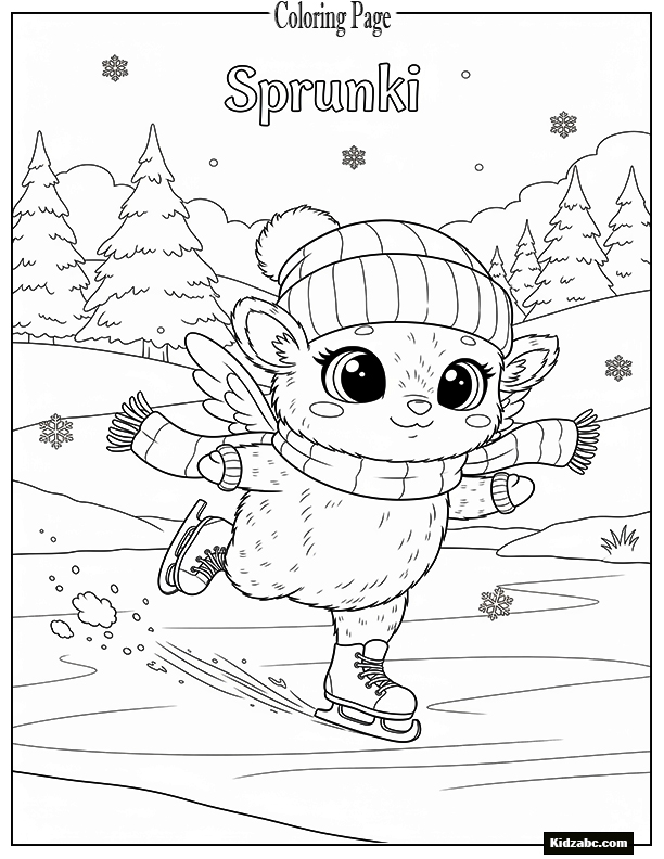 Winter Sprunki ice skating