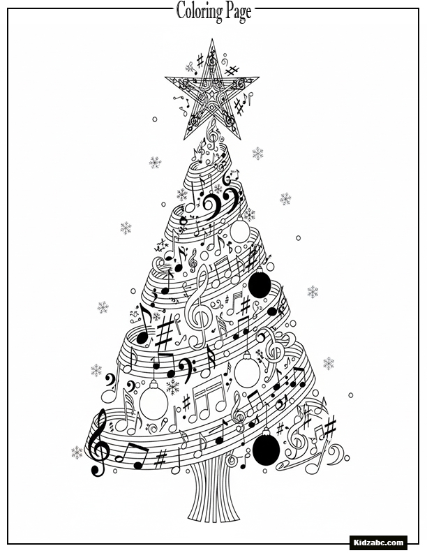 A Christmas tree made of musical notes