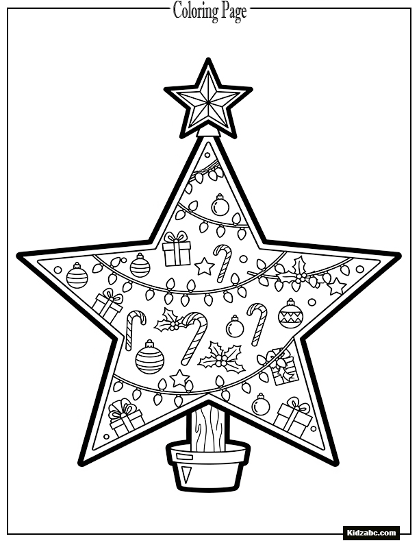 A Christmas tree shaped like a big star