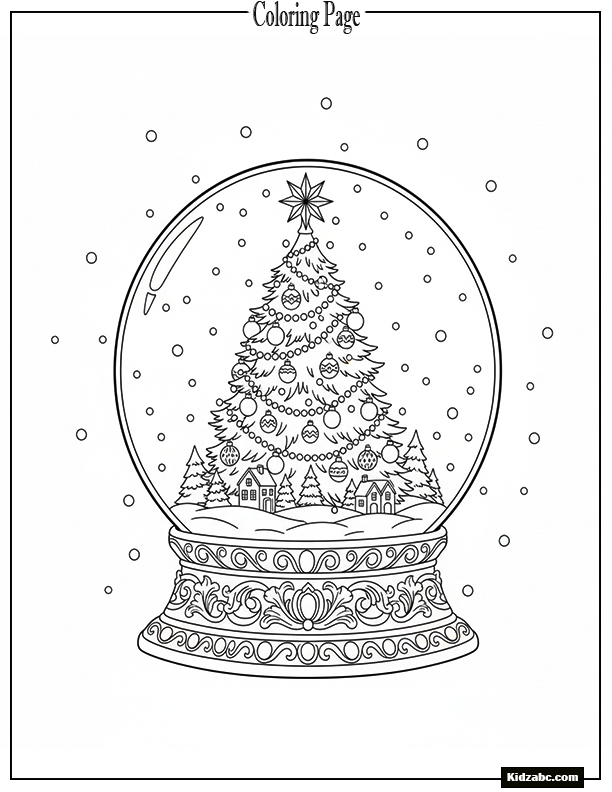 A Christmas tree shaped like a giant snow globe