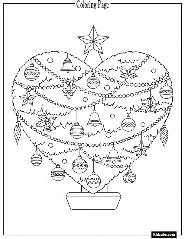 A Christmas tree shaped like a heart