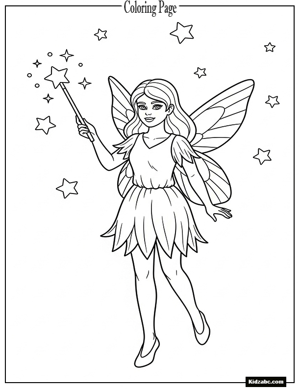 A fairy holding a magic wand with sparkles around
