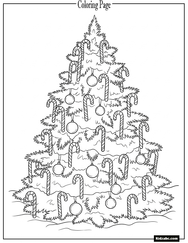 A tree with candy cane ornaments only