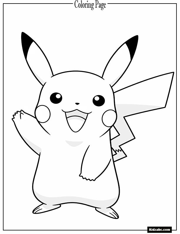 Cute Pikachu standing with a big smile