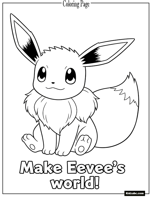 Eevee sitting cutely with fluffy tail