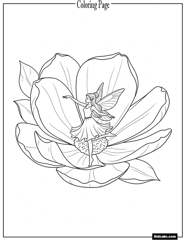 Fairy dancing inside a flower blossom