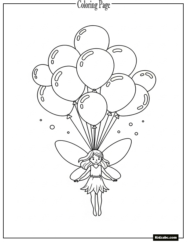 Fairy floating with balloon wings