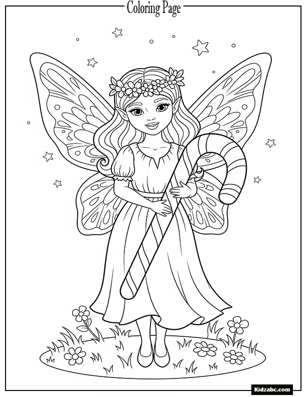 Fairy holding a candy cane