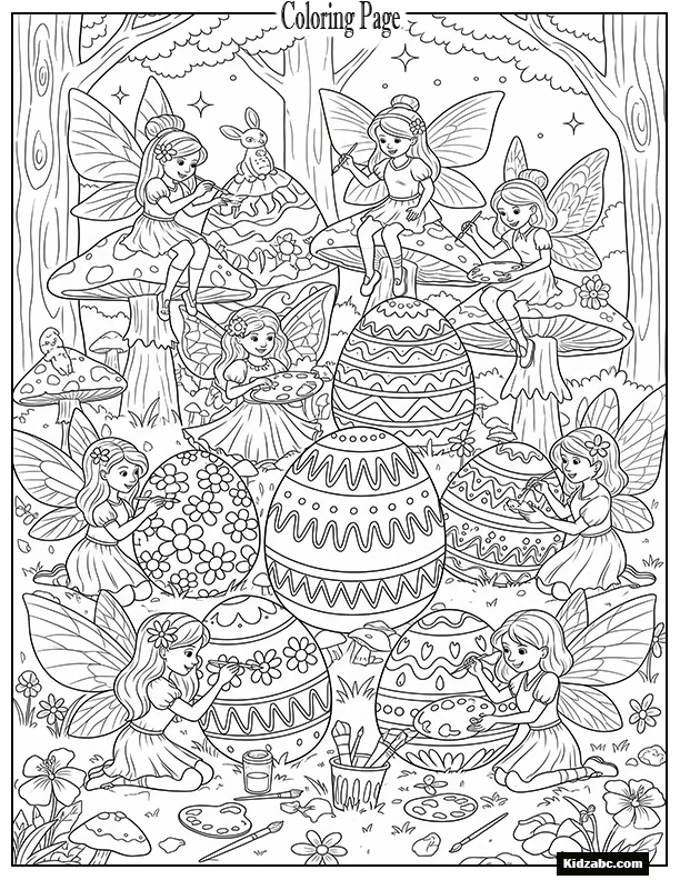 Fairy painting Easter eggs