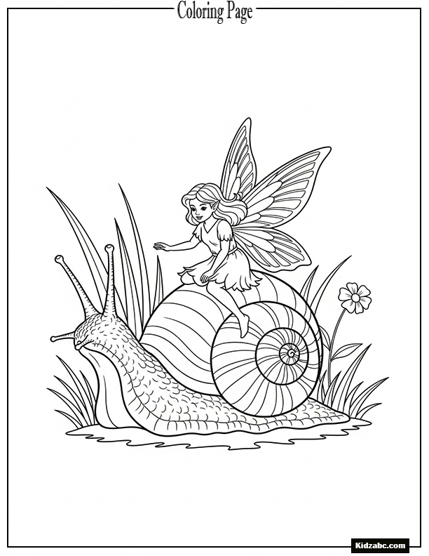 Fairy riding on a snail’s back